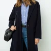 Straight cut coats with fine stripes - LASSIA