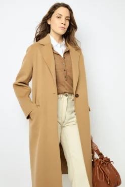 Straight cut double-face wool coat - LANAIA