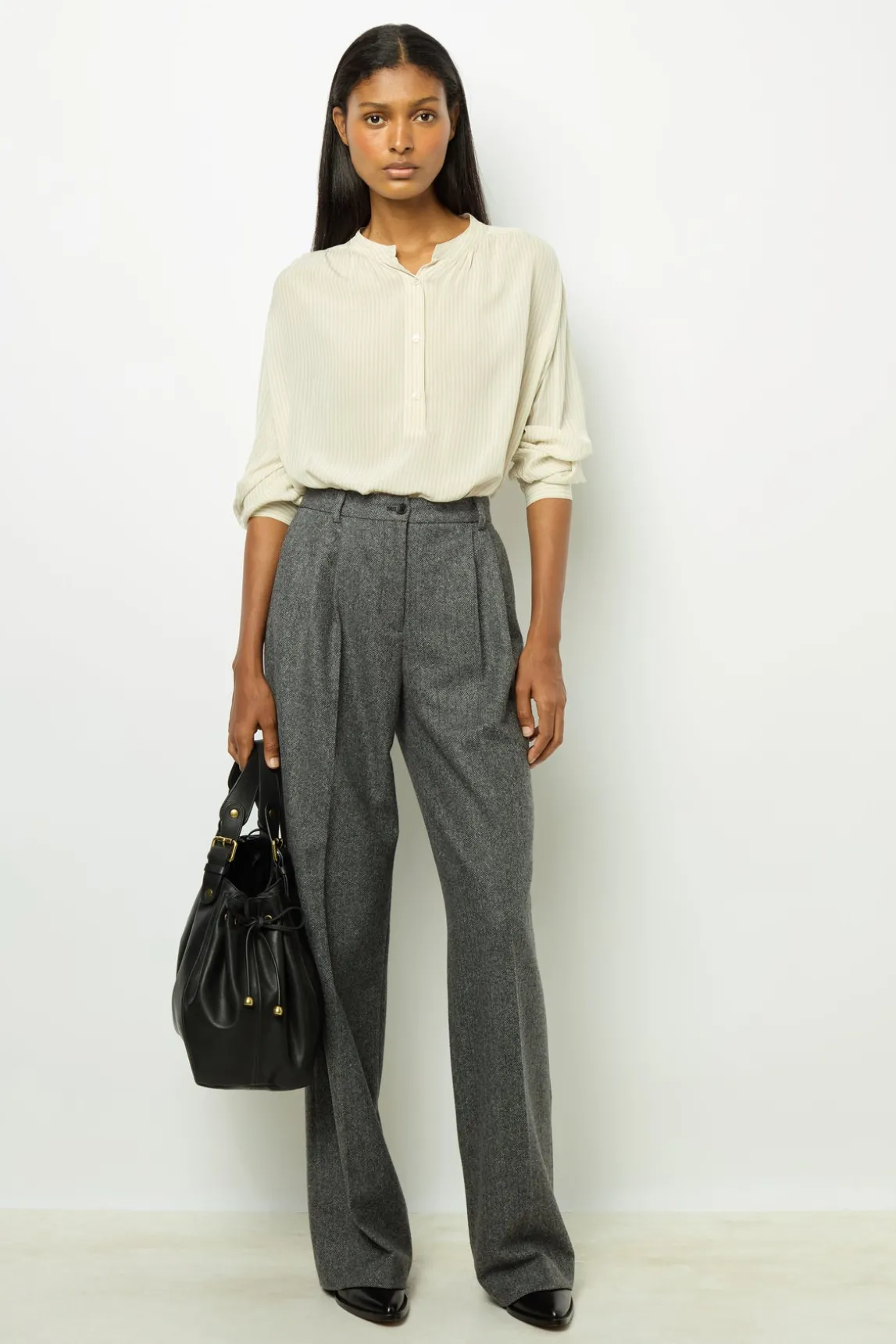 Straight cut herringbone pants - NADYGE