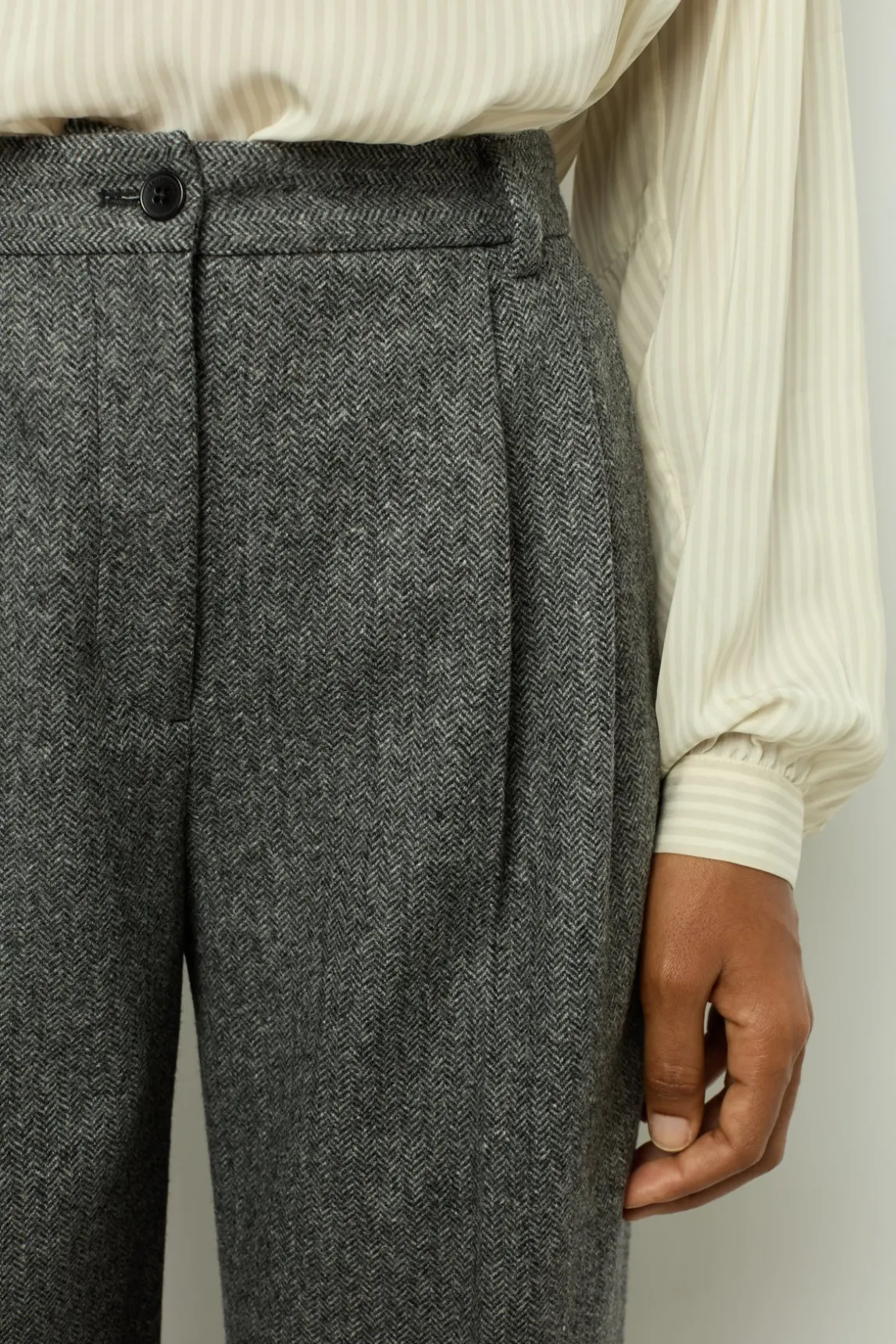 Straight cut herringbone pants - NADYGE