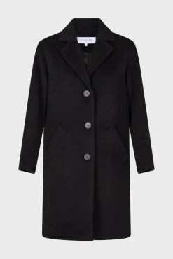 Straight cut wool and angora coat - SALISHA