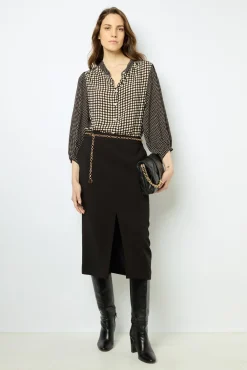 Straight mid-length skirt - CLAIRVIE
