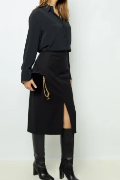Straight mid-length skirt - CLEA