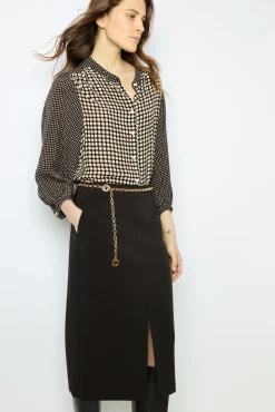 Straight mid-length skirt - CLAIRVIE