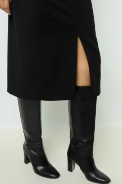Straight mid-length skirt - CLEA