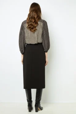 Straight mid-length skirt - CLAIRVIE