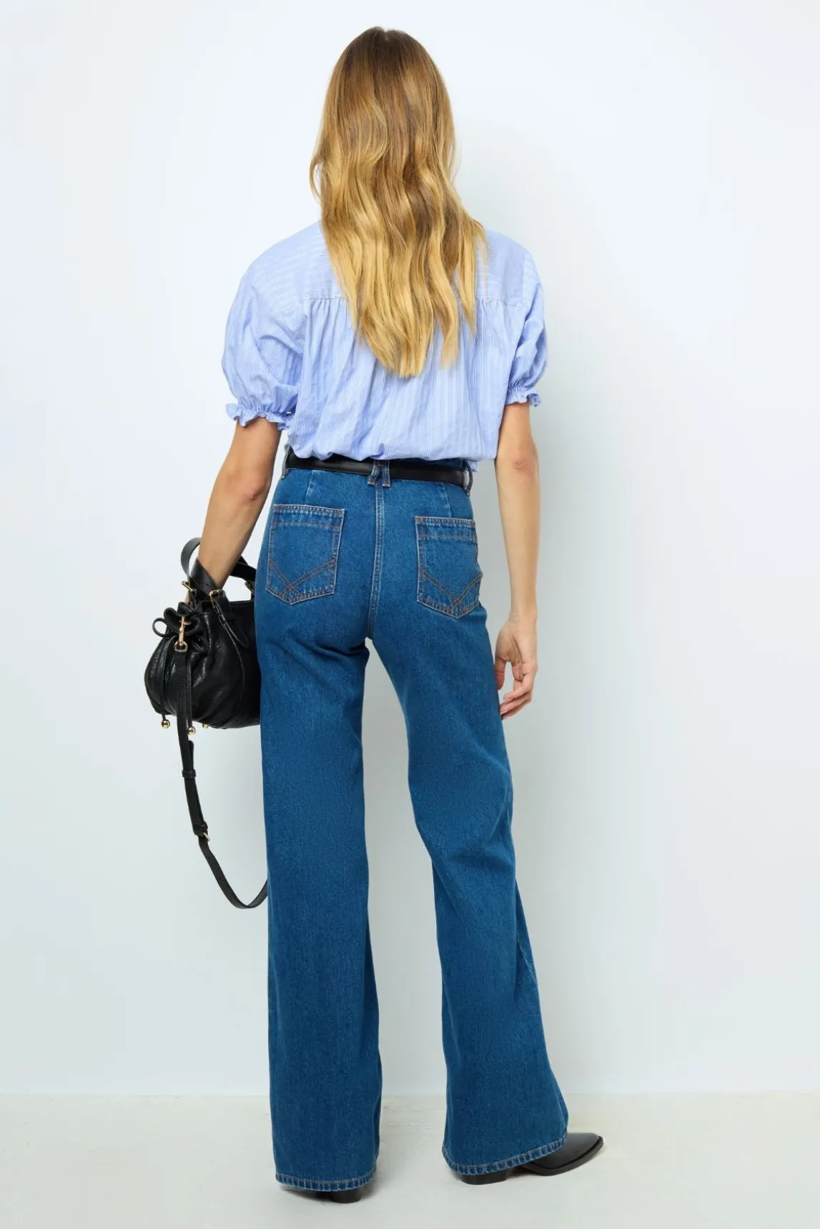 Striped popelin blouse - BERTINIA