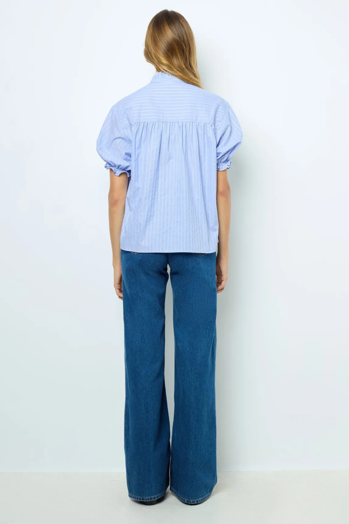 Striped popelin blouse - BERTINIA