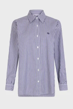 Striped poplin shirt