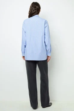 Striped rhinestone shirt - BALLIE