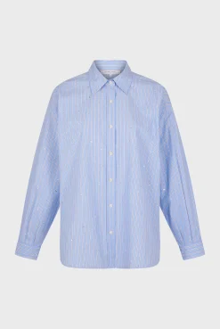 Striped rhinestone shirt - BALLIE