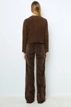 Suede collarless jacket - BELINA