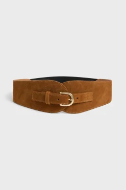 Suede leather corset belt - OLYMPE