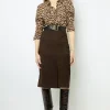 Suede straight skirt - CHARLIE
