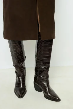 Suede straight skirt - CHARLIE
