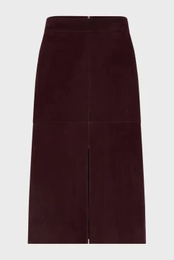 Suede straight skirt - CHARLIE
