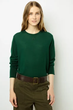 Sweater in fine wool with round neck - JADE