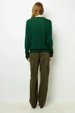 Sweater in fine wool with round neck - JADE