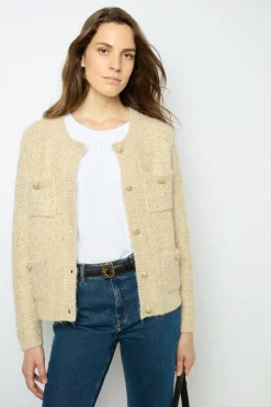 Thick cardigan with sequins - JANELLY
