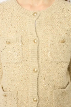 Thick cardigan with sequins - JANELLY