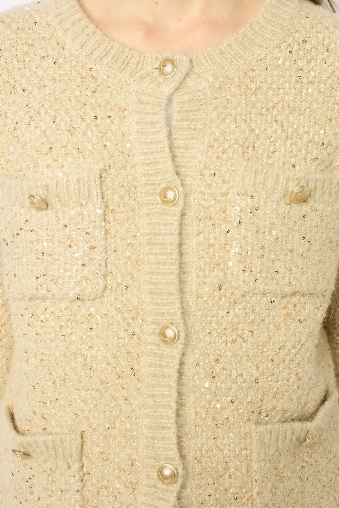 Thick cardigan with sequins - JANELLY