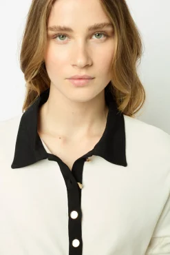 Two-tone cotton polo shirt - ALFREDINE