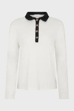 Two-tone cotton polo shirt - ALFREDINE