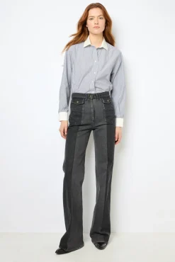 Two-tone flared jeans - ANNA