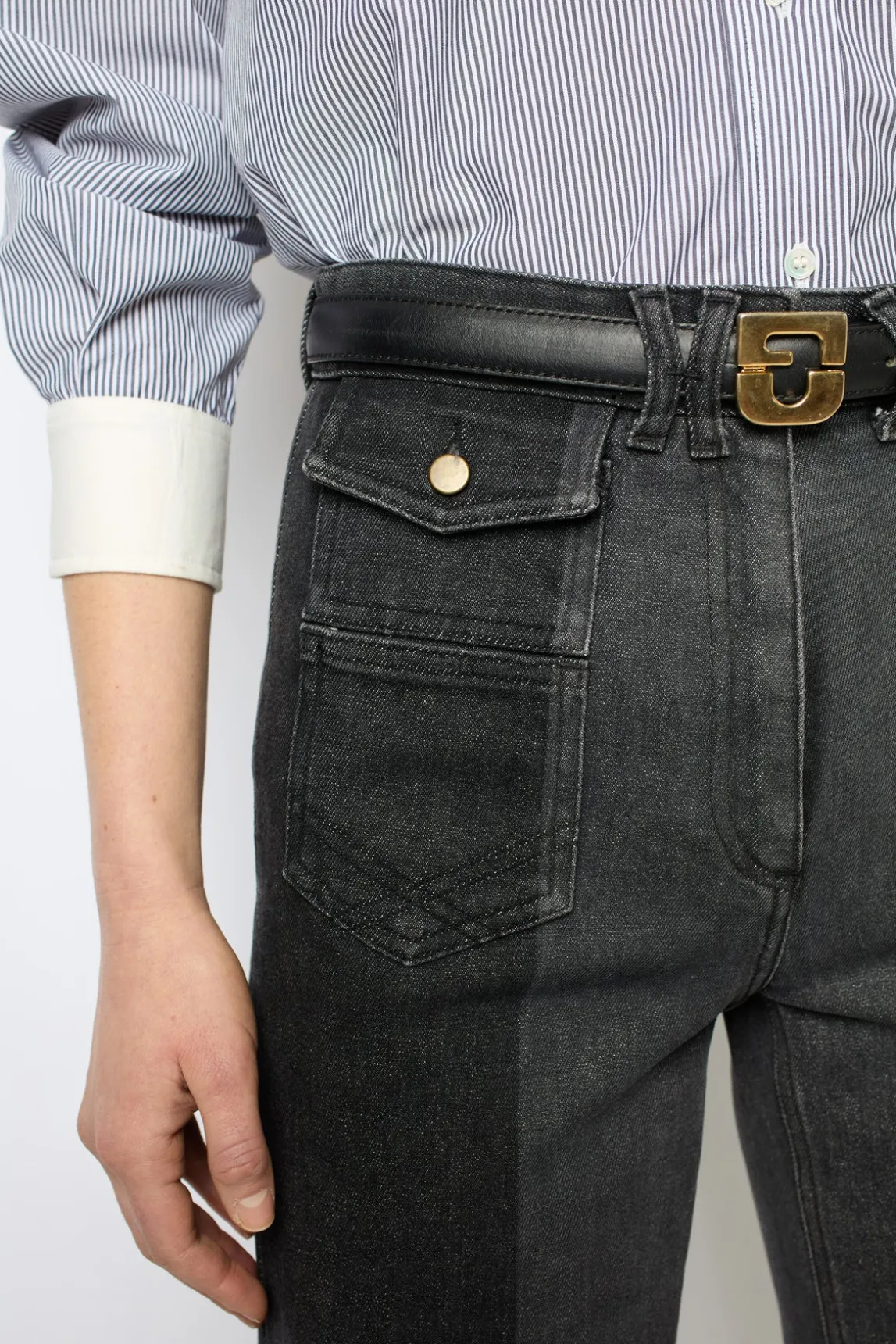 Two-tone flared jeans - ANNA