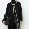 Two-tone mid-length coat - LILIA