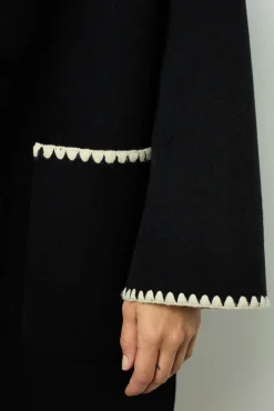 Two-tone mid-length coat - LILIA