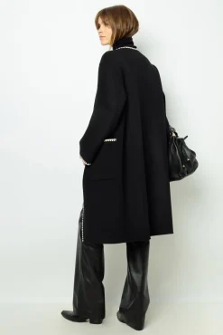 Two-tone mid-length coat - LILIA