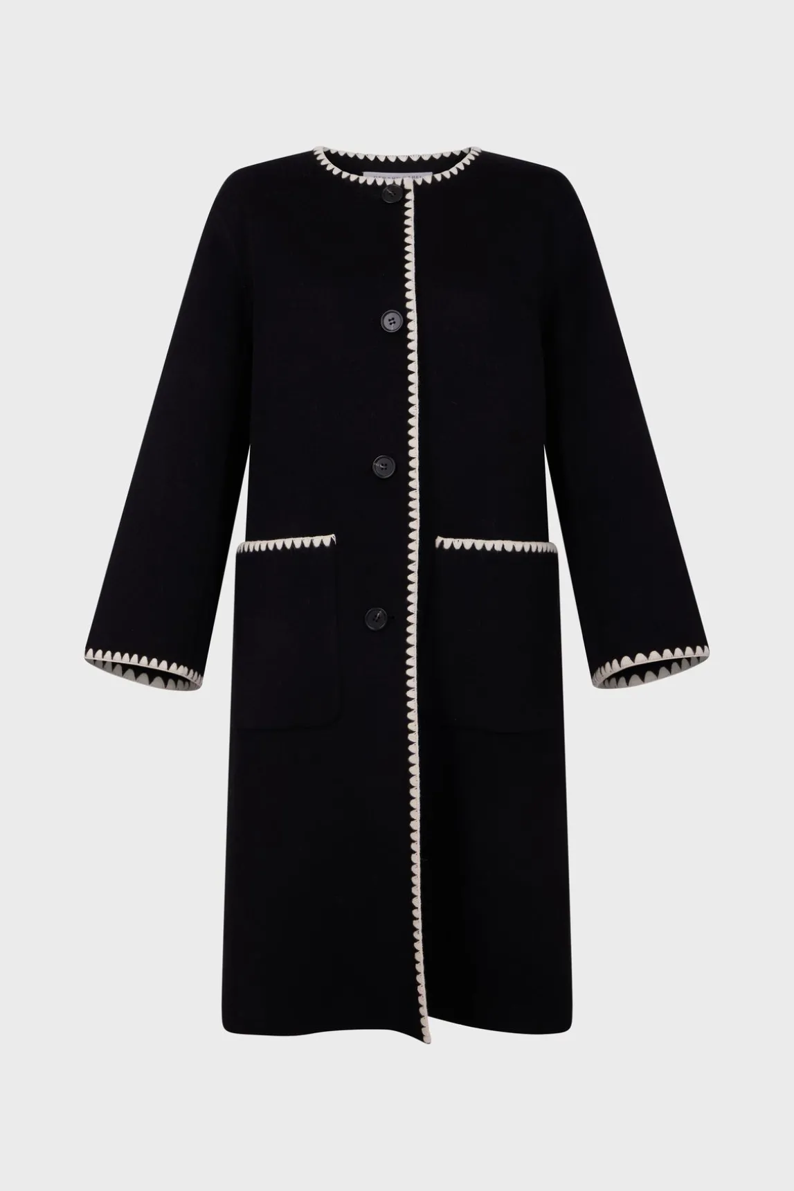 Two-tone mid-length coat - LILIA