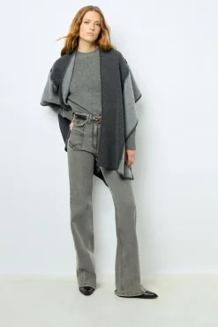 Two-tone poncho - DAMIANE