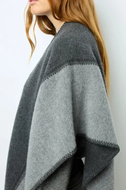 Two-tone poncho - DAMIANE
