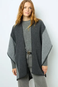 Two-tone poncho - DAMIANE