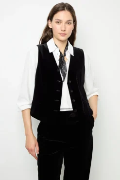 Velvet sleeveless jacket - MAIA