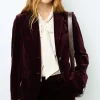 Velvet straight blazer - MAEVA