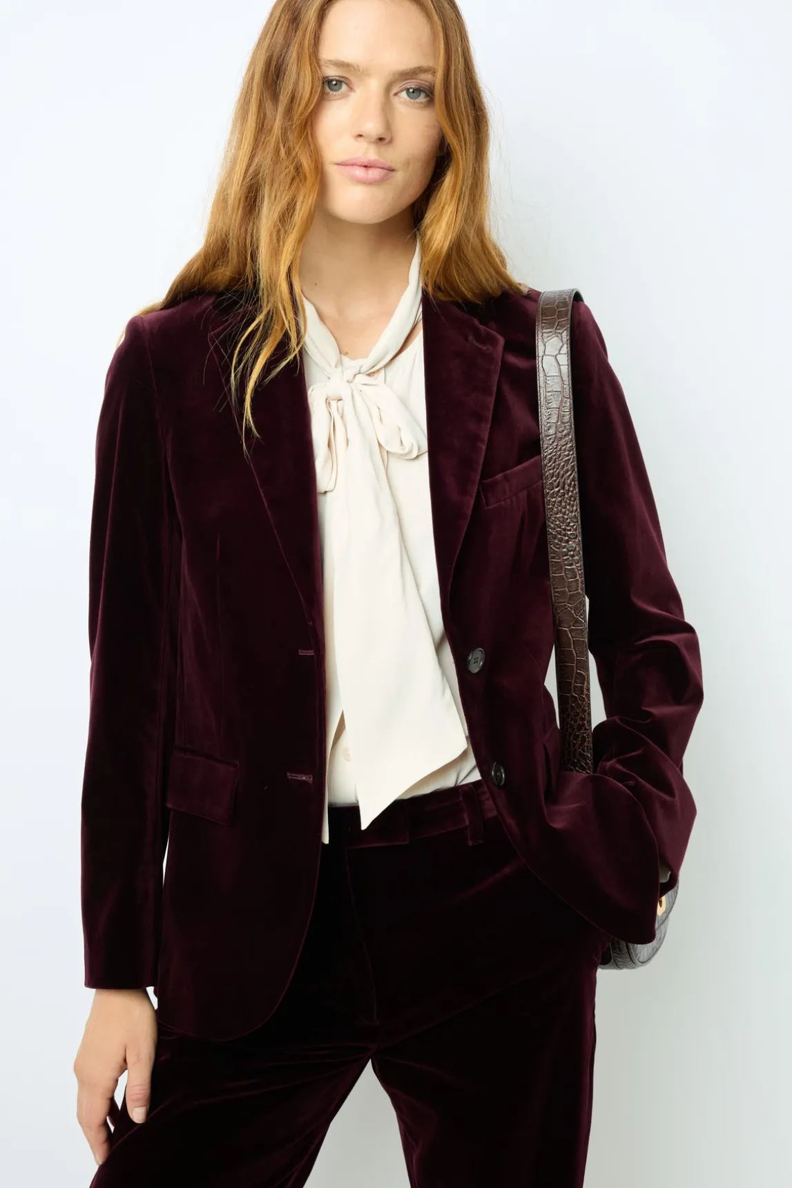 Velvet straight blazer - MAEVA