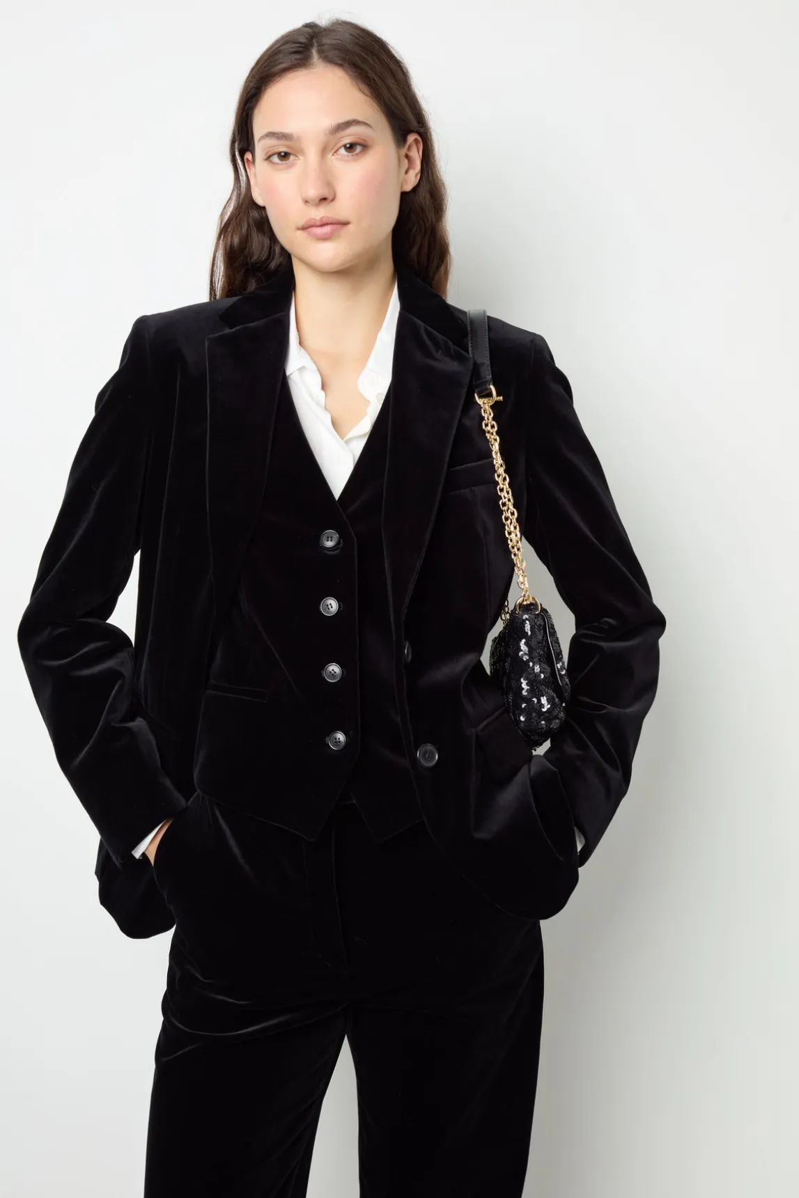 Velvet straight blazer - MAEVA