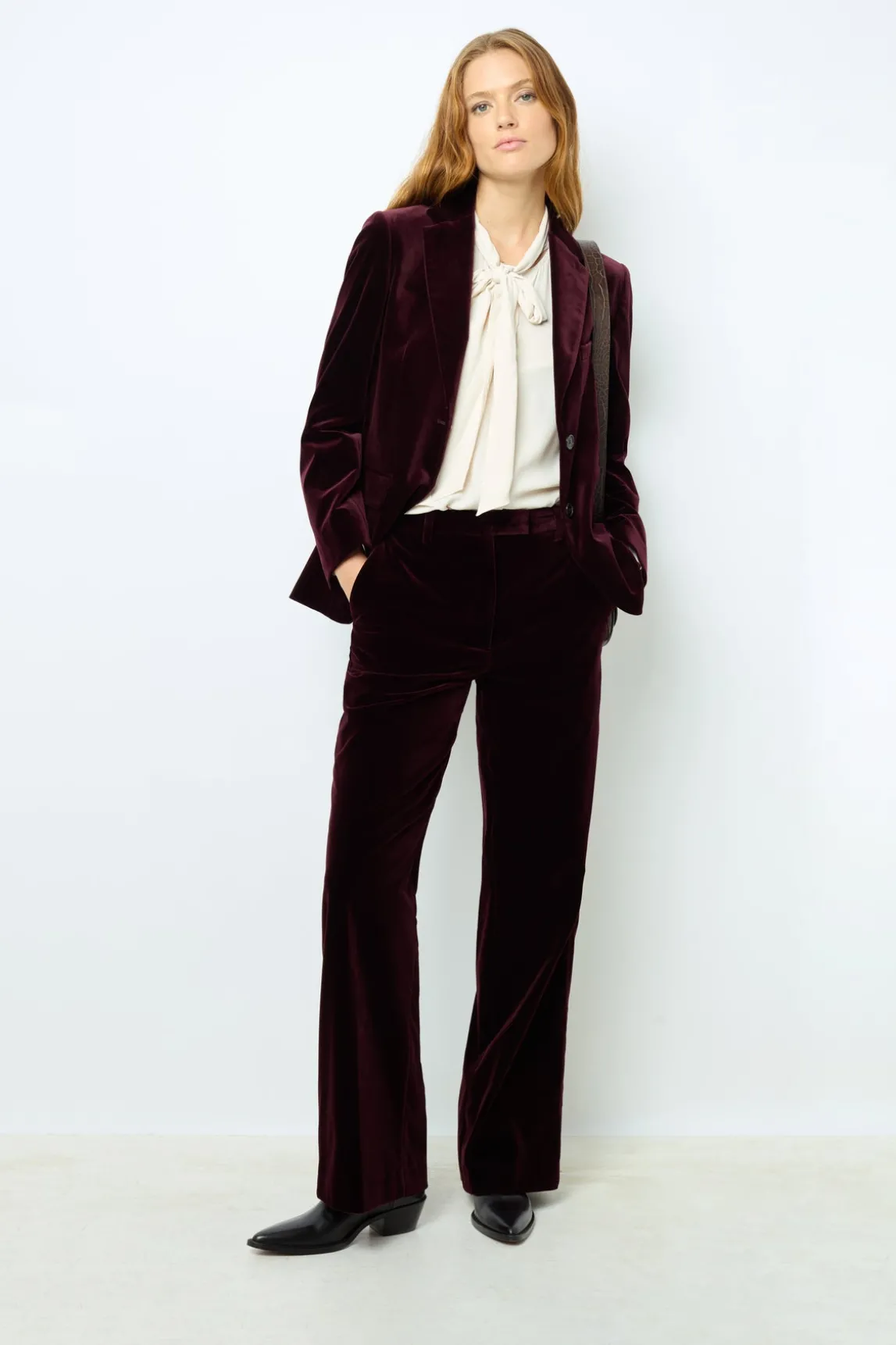 Velvet straight blazer - MAEVA