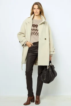 Waisted mid-length coat - LOUISE