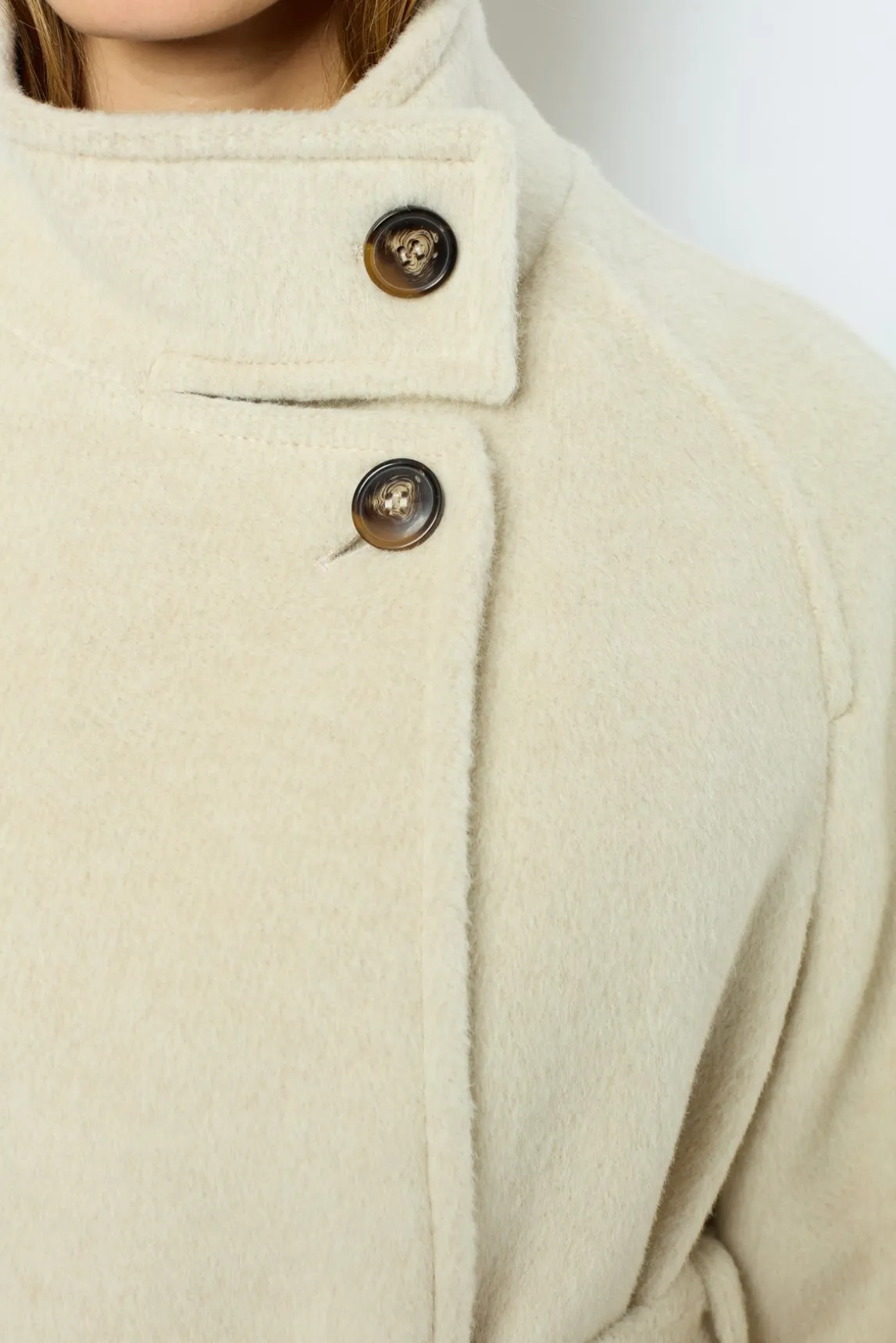 Waisted mid-length coat - LOUISE