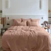 Washed linen duvet cover - antique rose