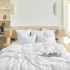 Washed linen duvet cover - white
