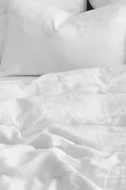 Washed linen duvet cover - white