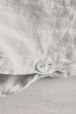Washed linen duvet cover - pearl grey