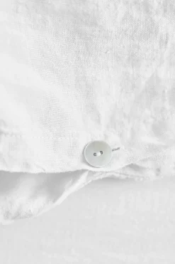 Washed linen duvet cover - white