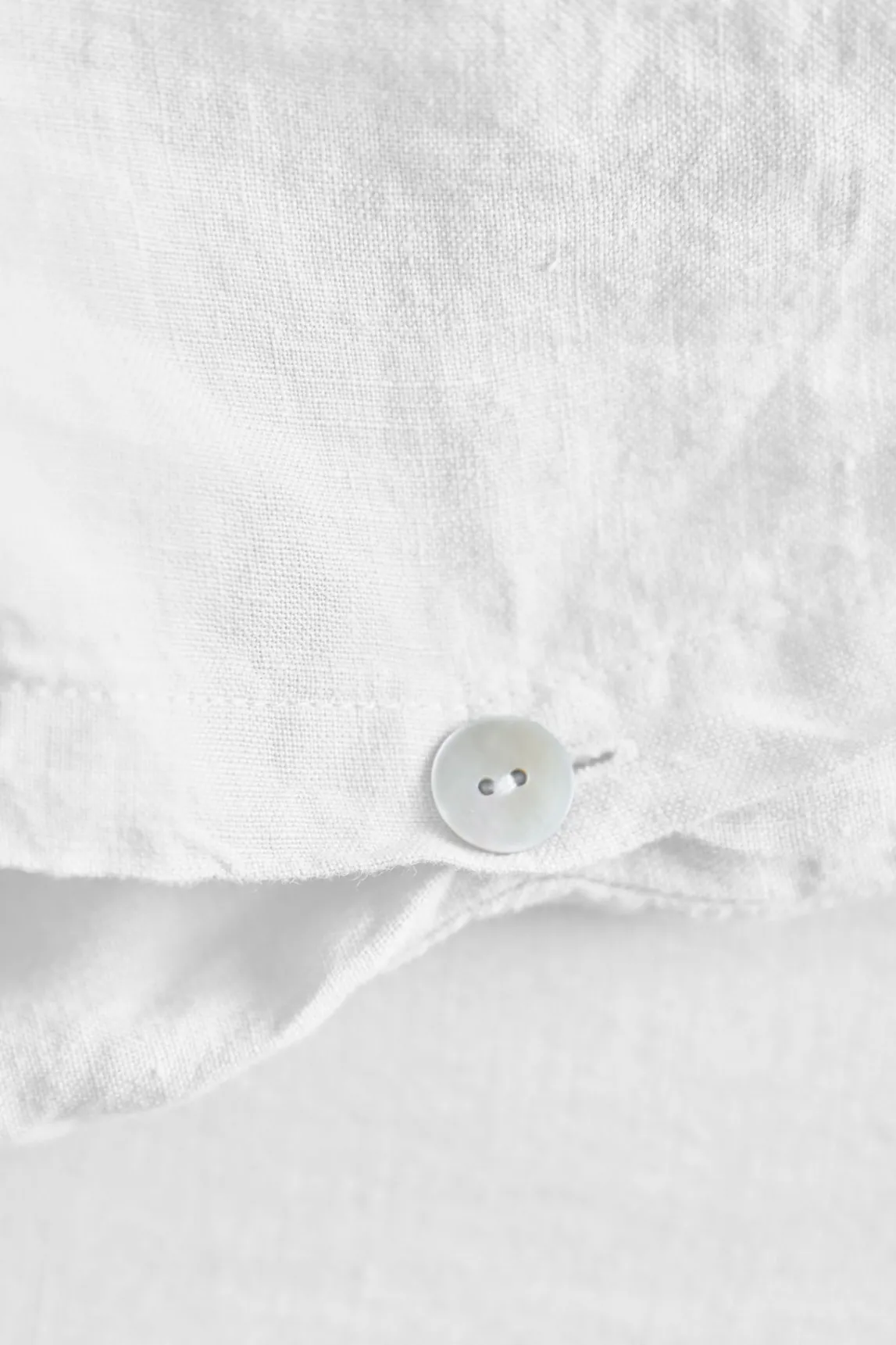 Washed linen duvet cover - white