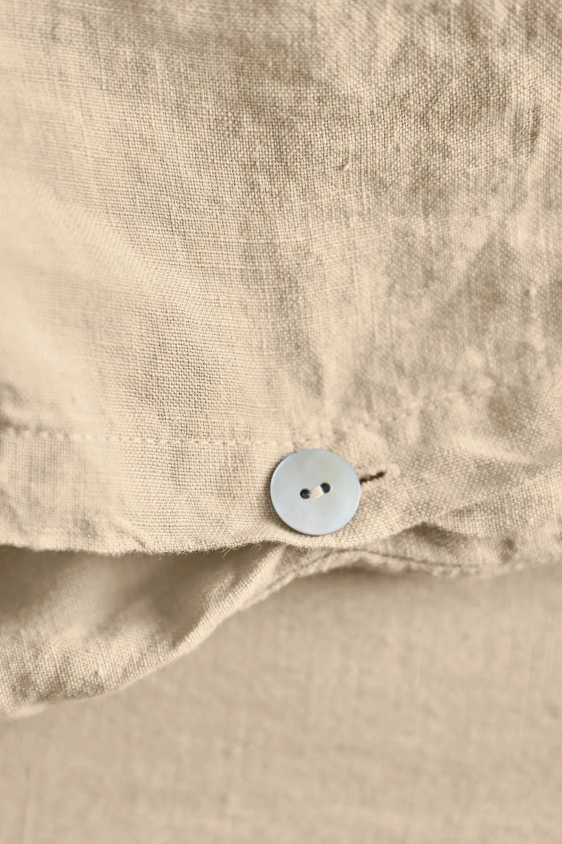 Washed linen duvet cover - light brown